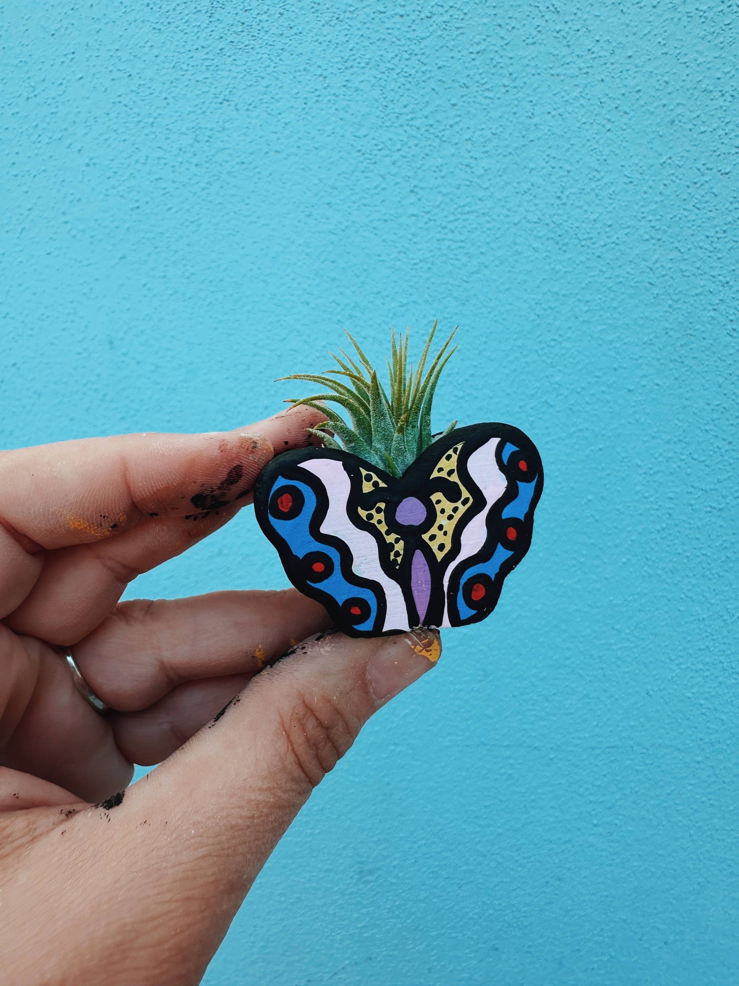 Tattoo Flash Butterfly Mini Planter with Plant