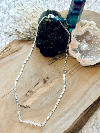 Herkimer Diamond + Silver Choker Necklace