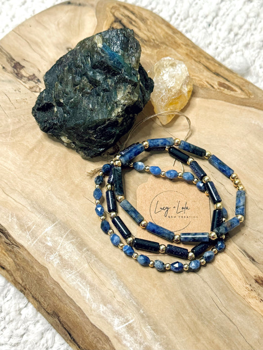 Sodalite + Gold Stack (3-stack)