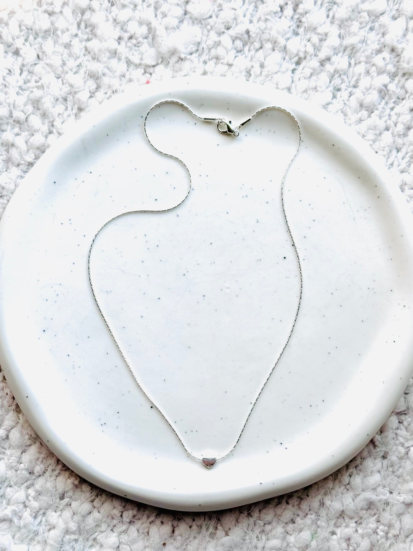 Tiny Silver Heart Necklace