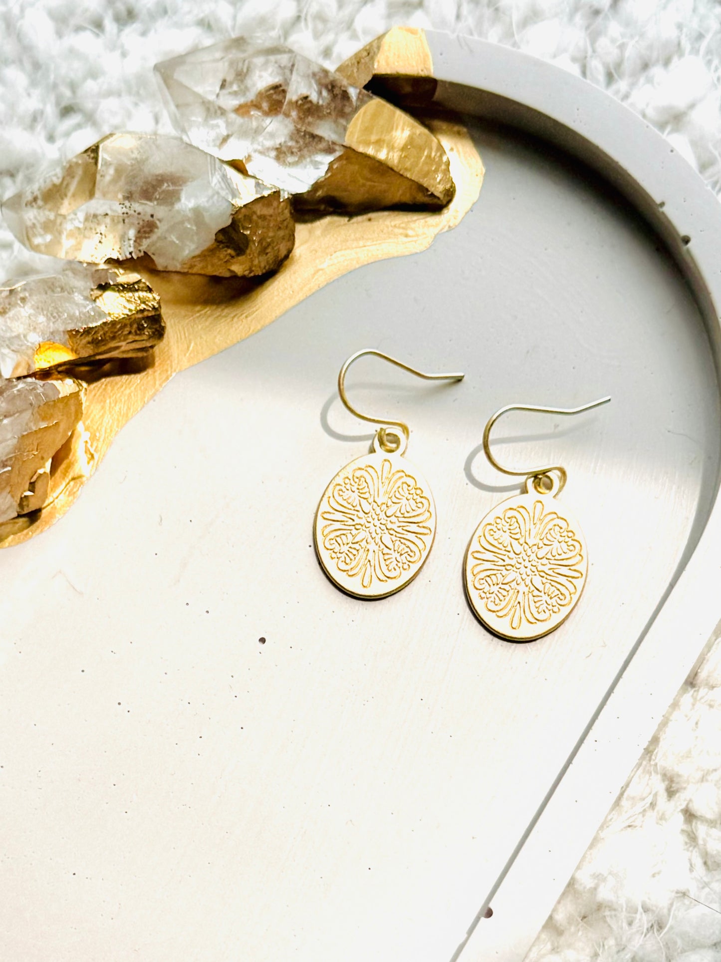 Matte Gold Floral Earrings