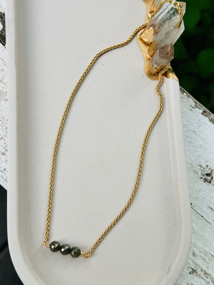 Pyrite + Gold Necklace