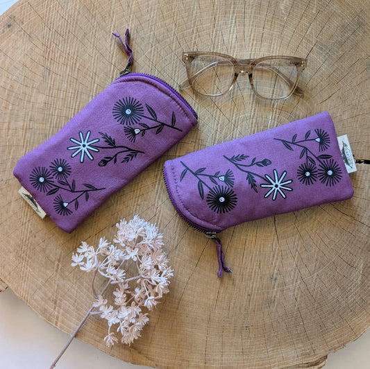 Glasses case | flower cushioned zipper pouch