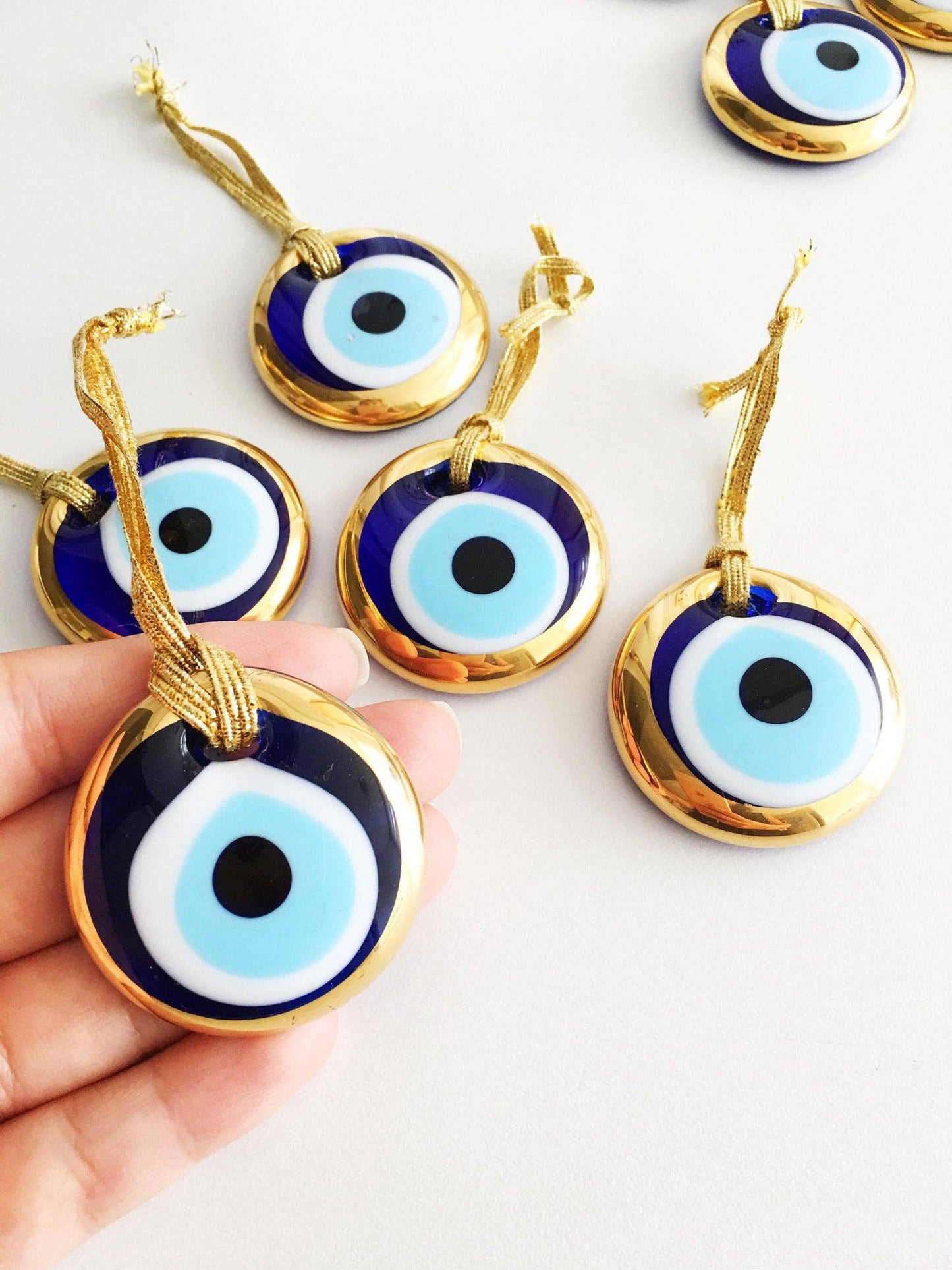 Small Gold Trimmed Glass Evil Eye
