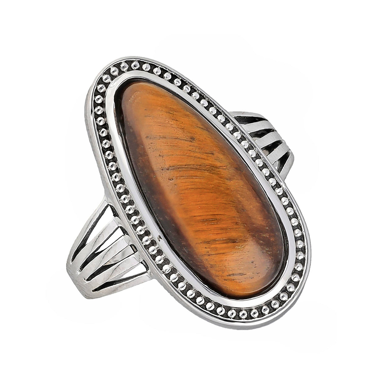 Tiger Eye + Sterling Silver Ring