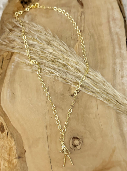 Gold Skeleton Necklace