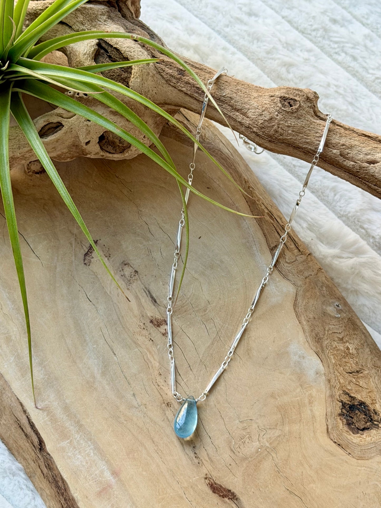 Aquamarine + Silver Necklace