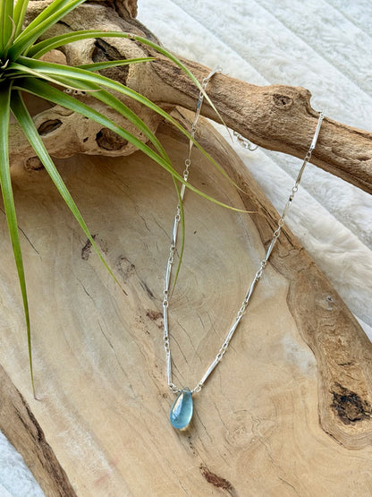 Aquamarine + Silver Necklace