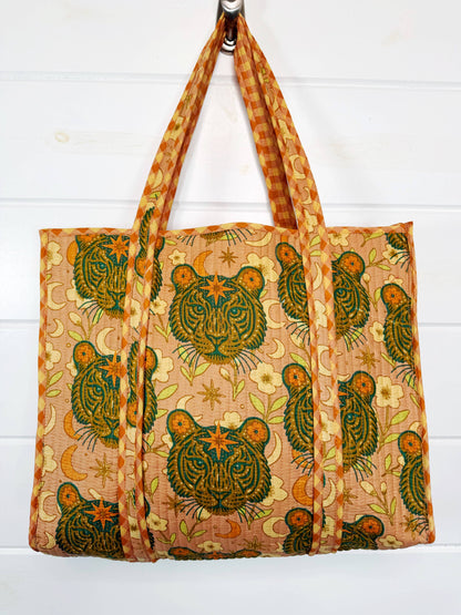 Sandstone Celestial Tiger Tote Bag