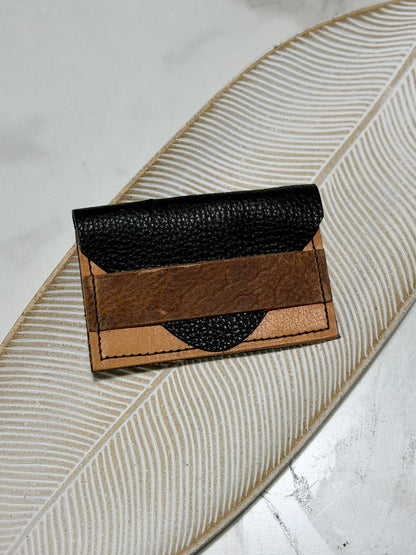 Bird Trouble Mixed Leather Minimal Wallet