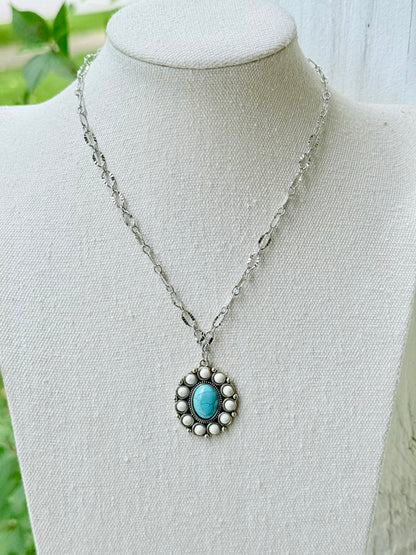 Turquoise + Silver Necklace