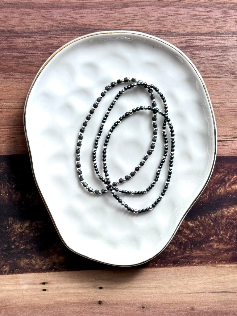 Hematite + Silver Stack (3-stack)