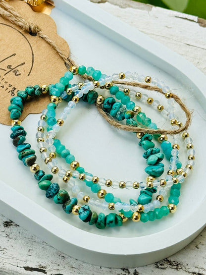 Turquoise + Gold (4-stack)