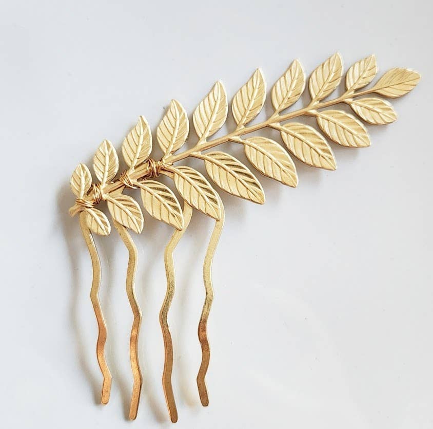 Detailed Fern Frond Decorative Hair Comb