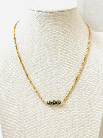 Pyrite + Gold Necklace
