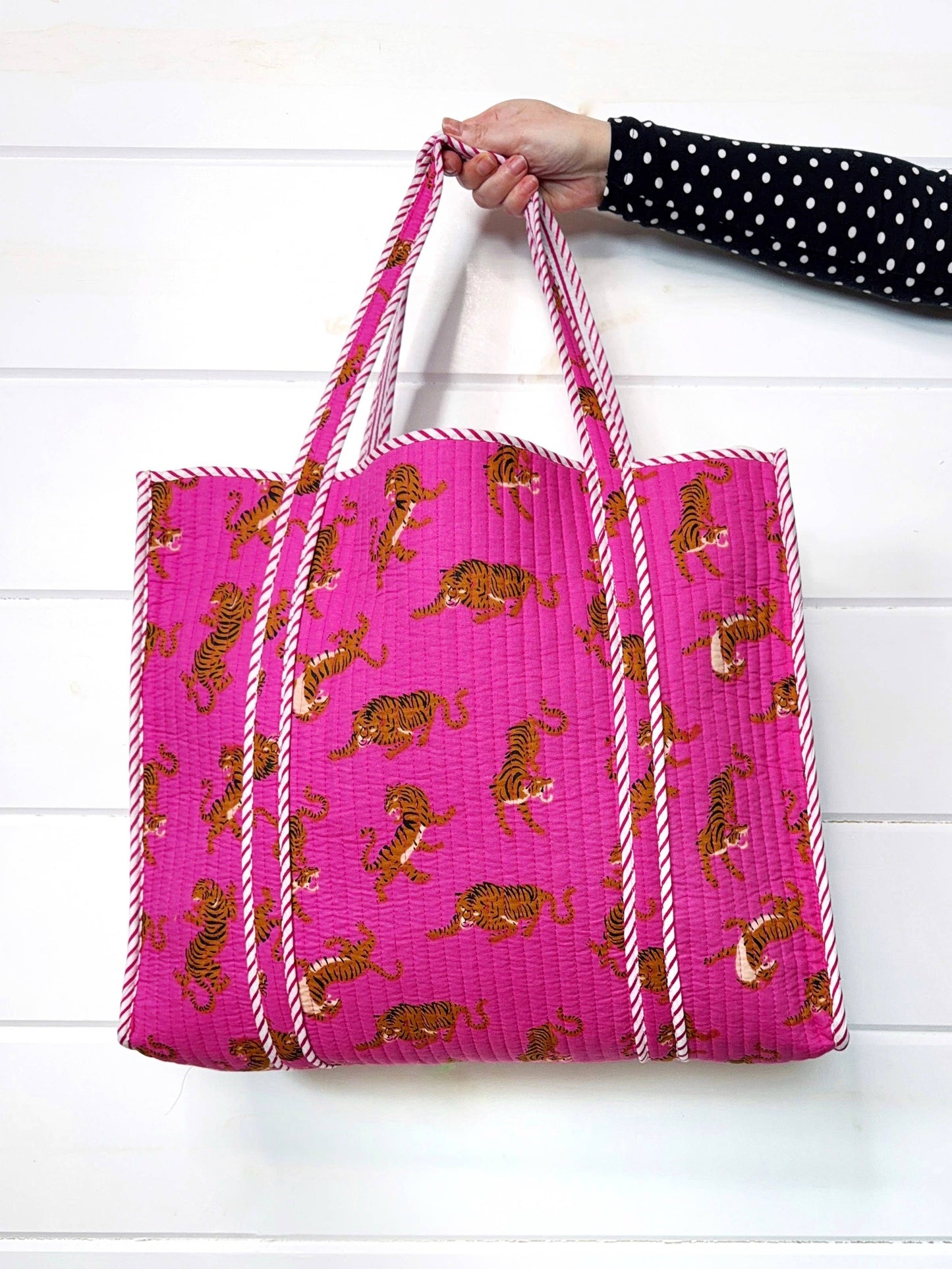 Bright Pink Tiger Tote Bag
