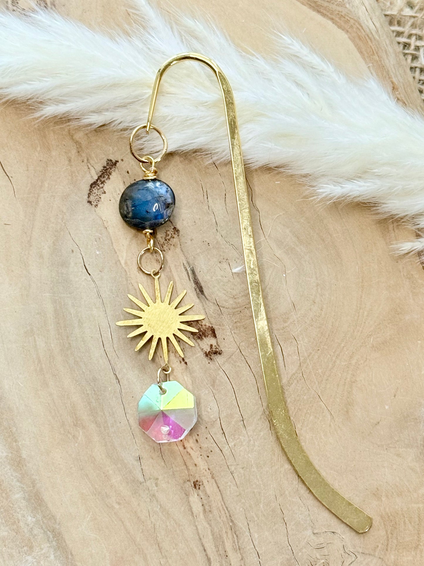 Labradorite + Gold Plant Stake