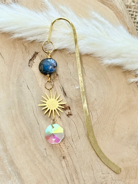 Labradorite + Gold Plant Stake