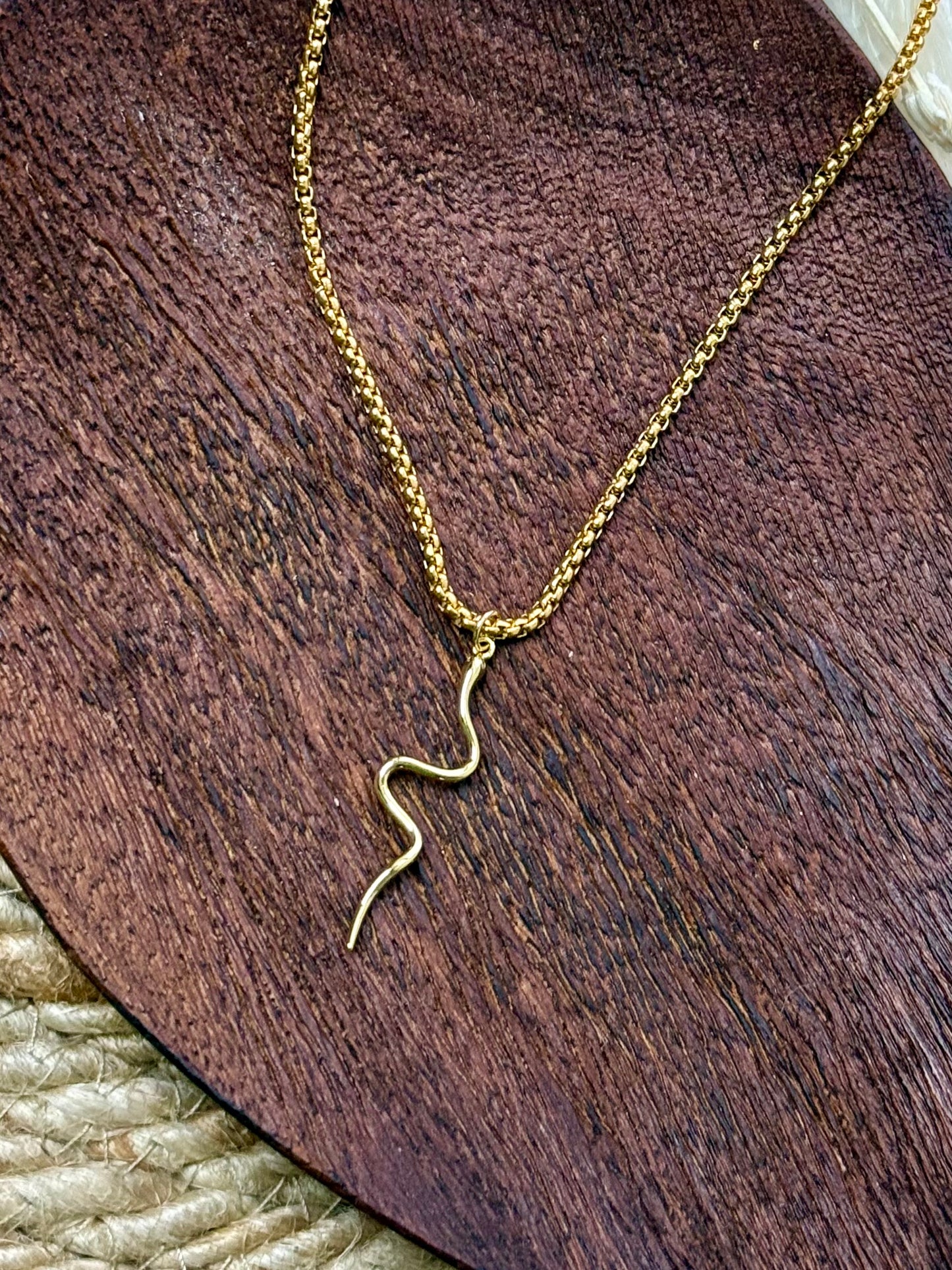 Gold Skinny Snake Necklace