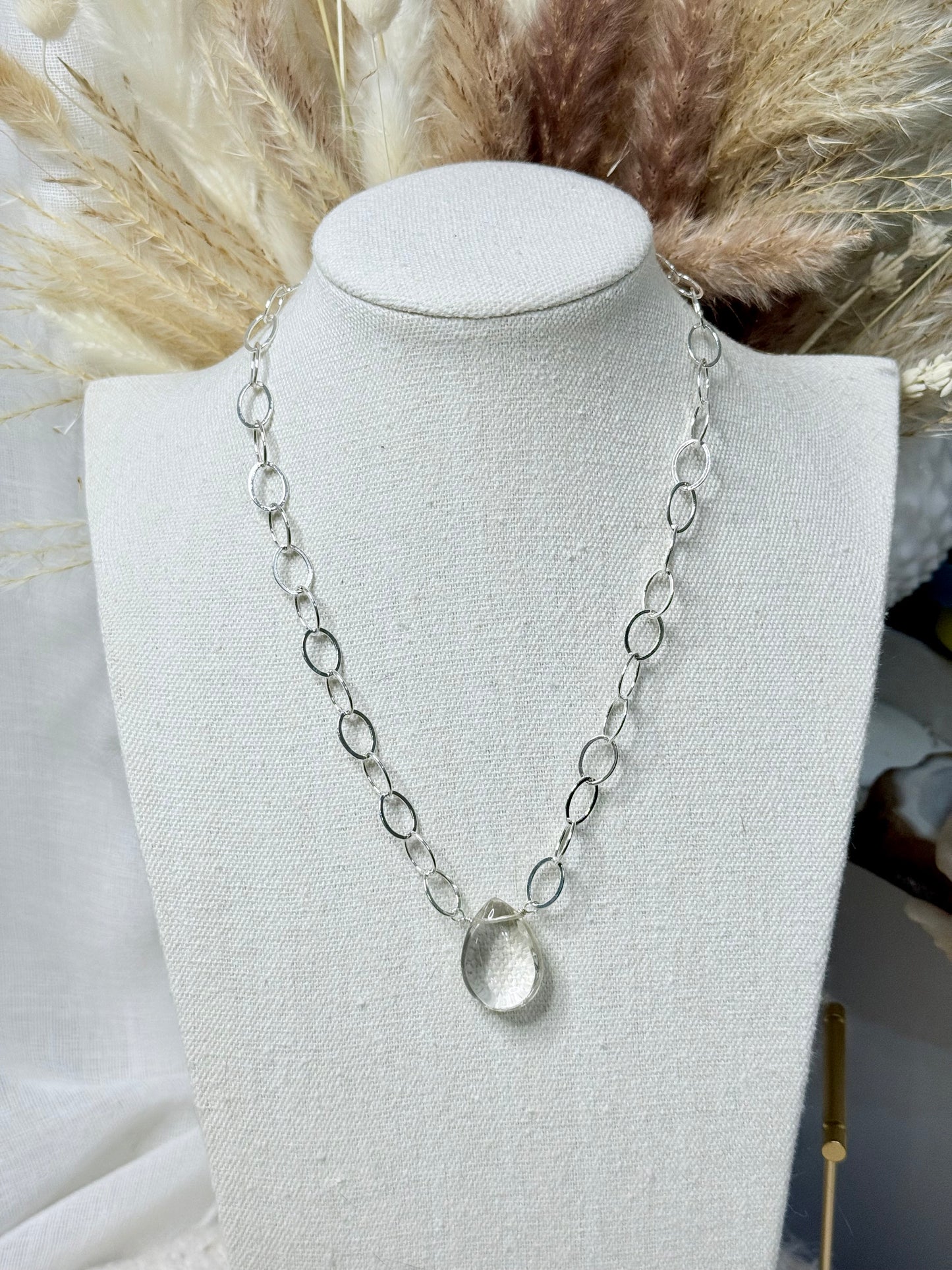 Clear Quartz + Silver Necklace