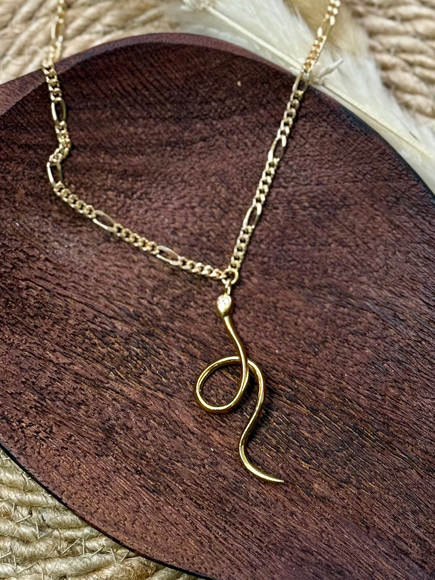 Gold Swirly Snake Necklace