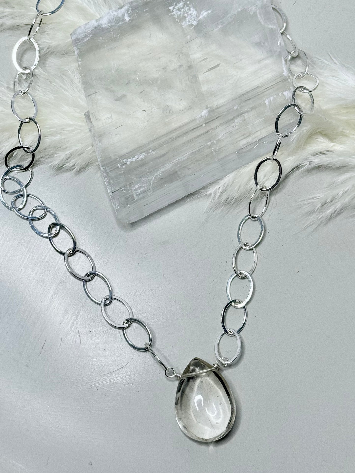 Clear Quartz + Silver Necklace