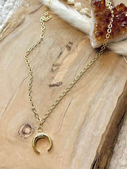 Gold Crescent Moon Necklace