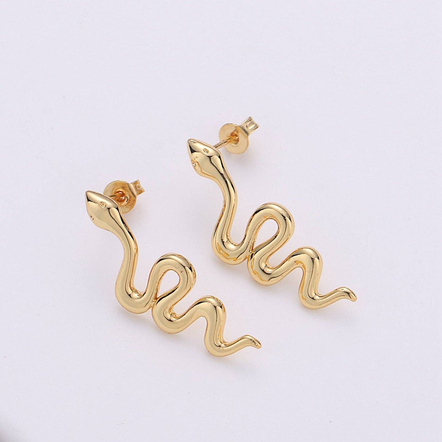 Gold Snake Earrings
