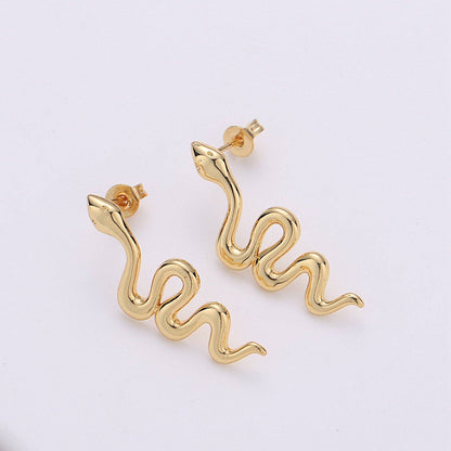 Gold Snake Earrings