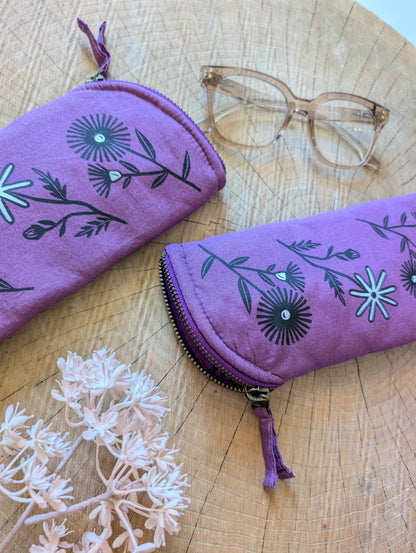 Glasses case | flower cushioned zipper pouch