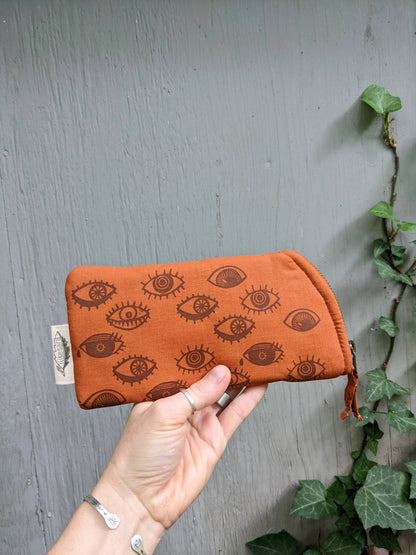 Glasses case | orange & brown eyeball