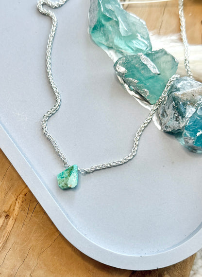 Peruvian Turquoise + Silver Necklace