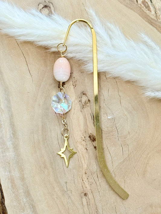 Peach Botswana Agate + Gold Plant Stake