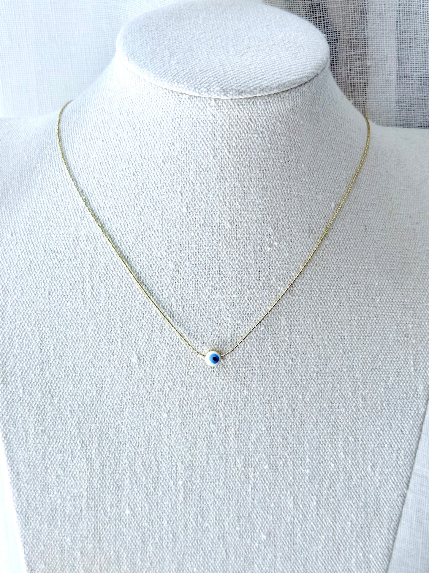 Dainty Gold Evil Eye Necklace