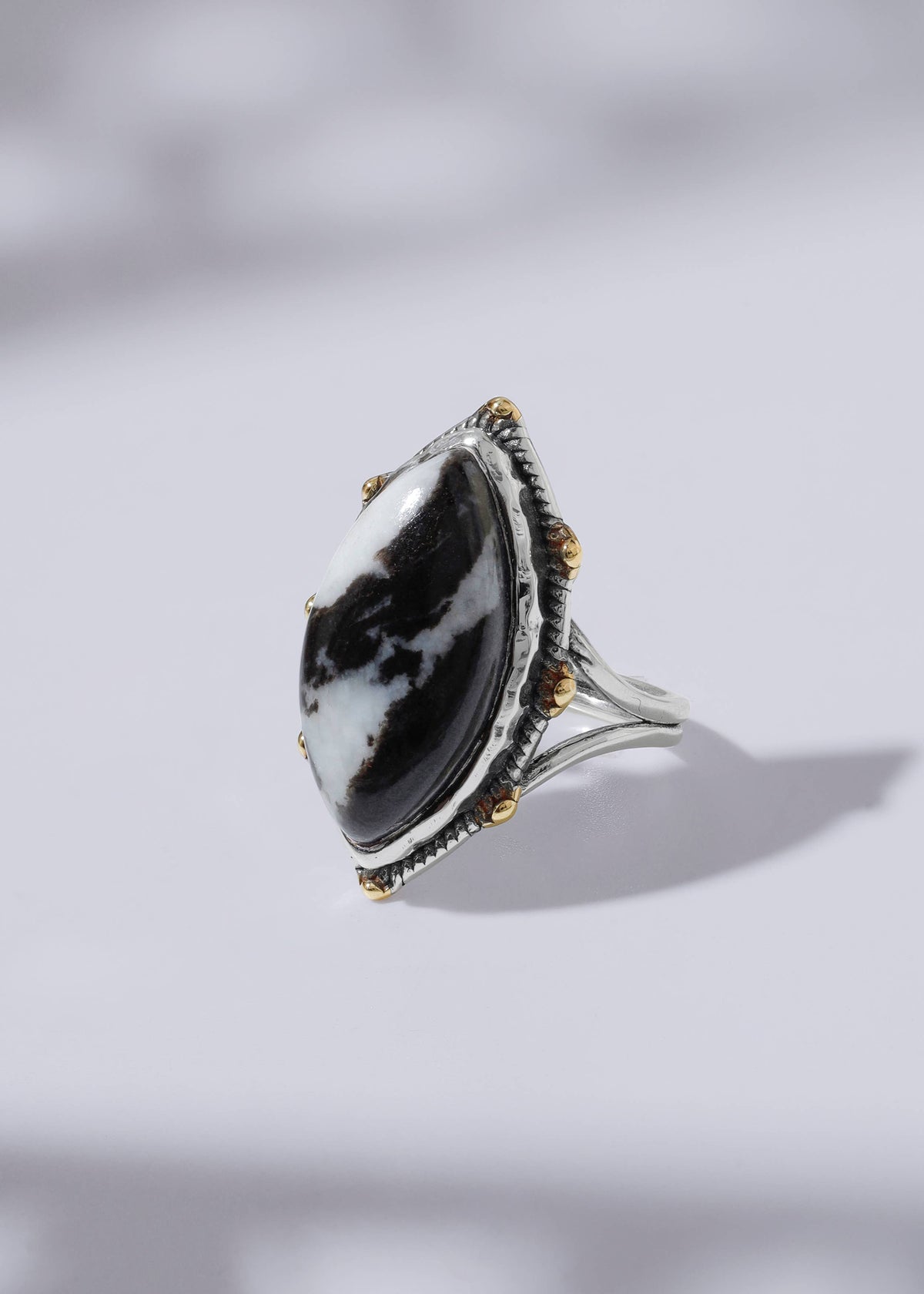 Zebra Jasper + Silver Ring