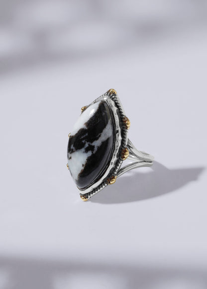 Zebra Jasper + Silver Ring