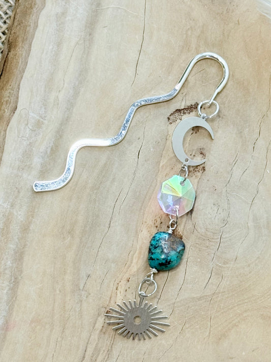 Turquoise  + Silver Plant Stake