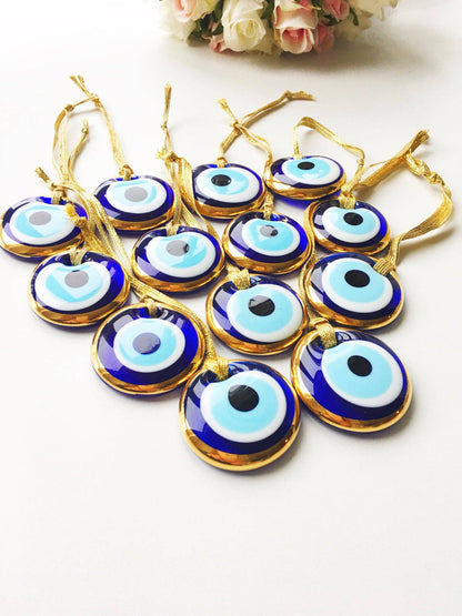 Small Gold Trimmed Glass Evil Eye