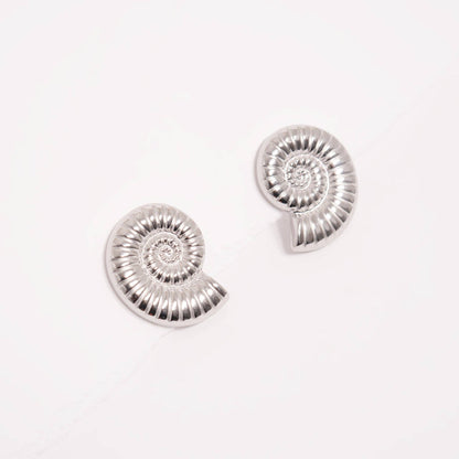 Stainless Steel Nautilus Earrings