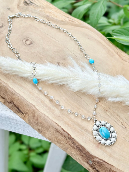 Sleeping Beauty Turquoise + Silver Necklace