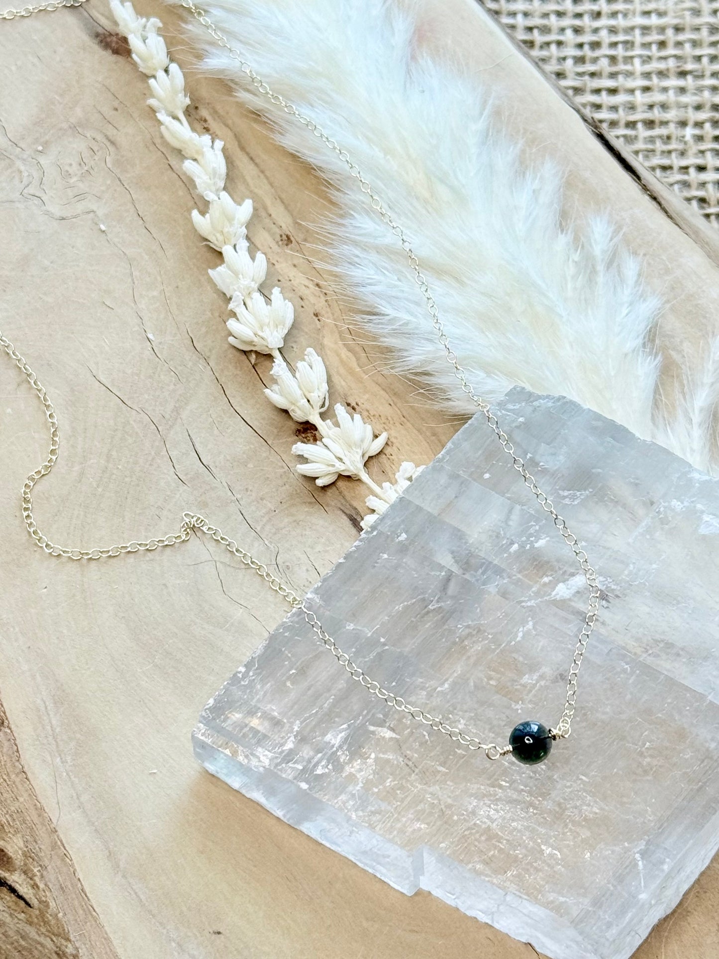 Black Ethiopian Opal + Gold Filled Necklace