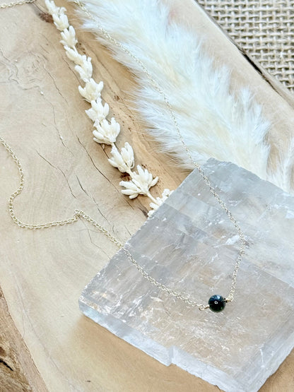 Black Ethiopian Opal + Gold Filled Necklace