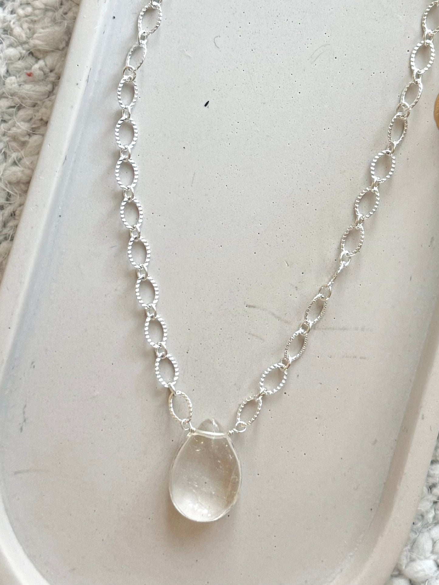 Clear Quartz + Silver Necklace