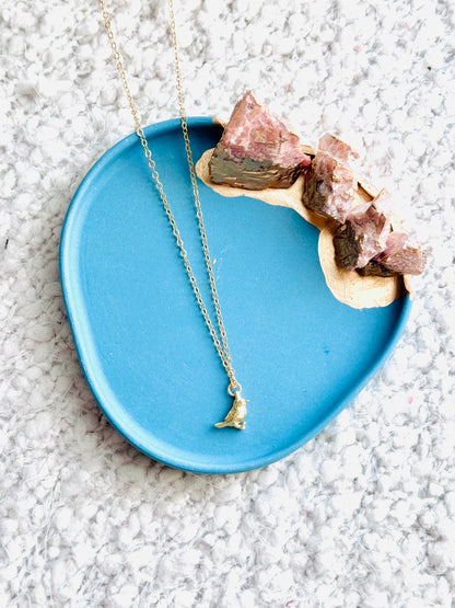 Matte Gold Bird Necklace