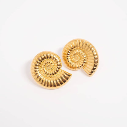 Stainless Steel Nautilus Earrings