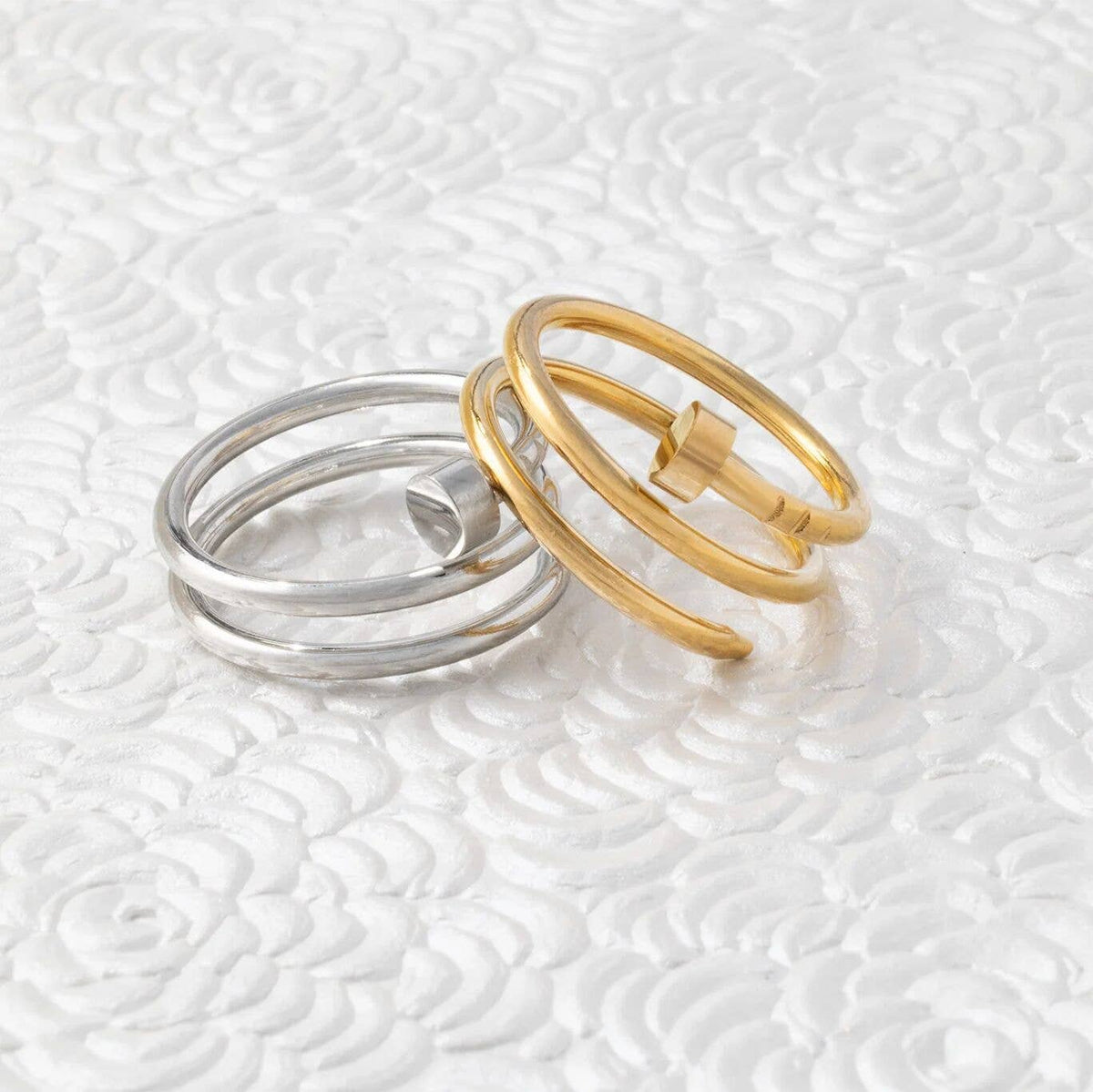 Stainless Steel Twisted Nail Ring