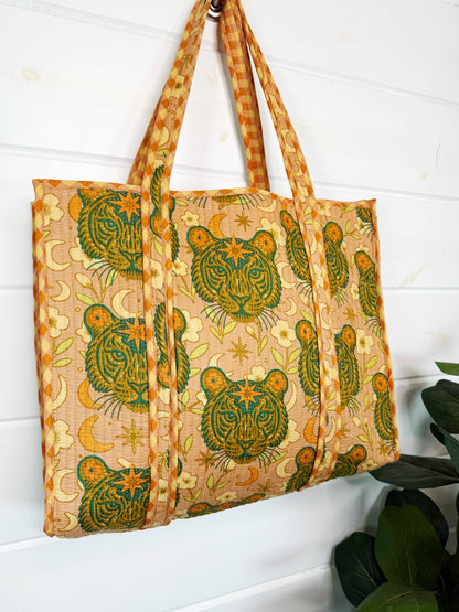 Sandstone Celestial Tiger Tote Bag