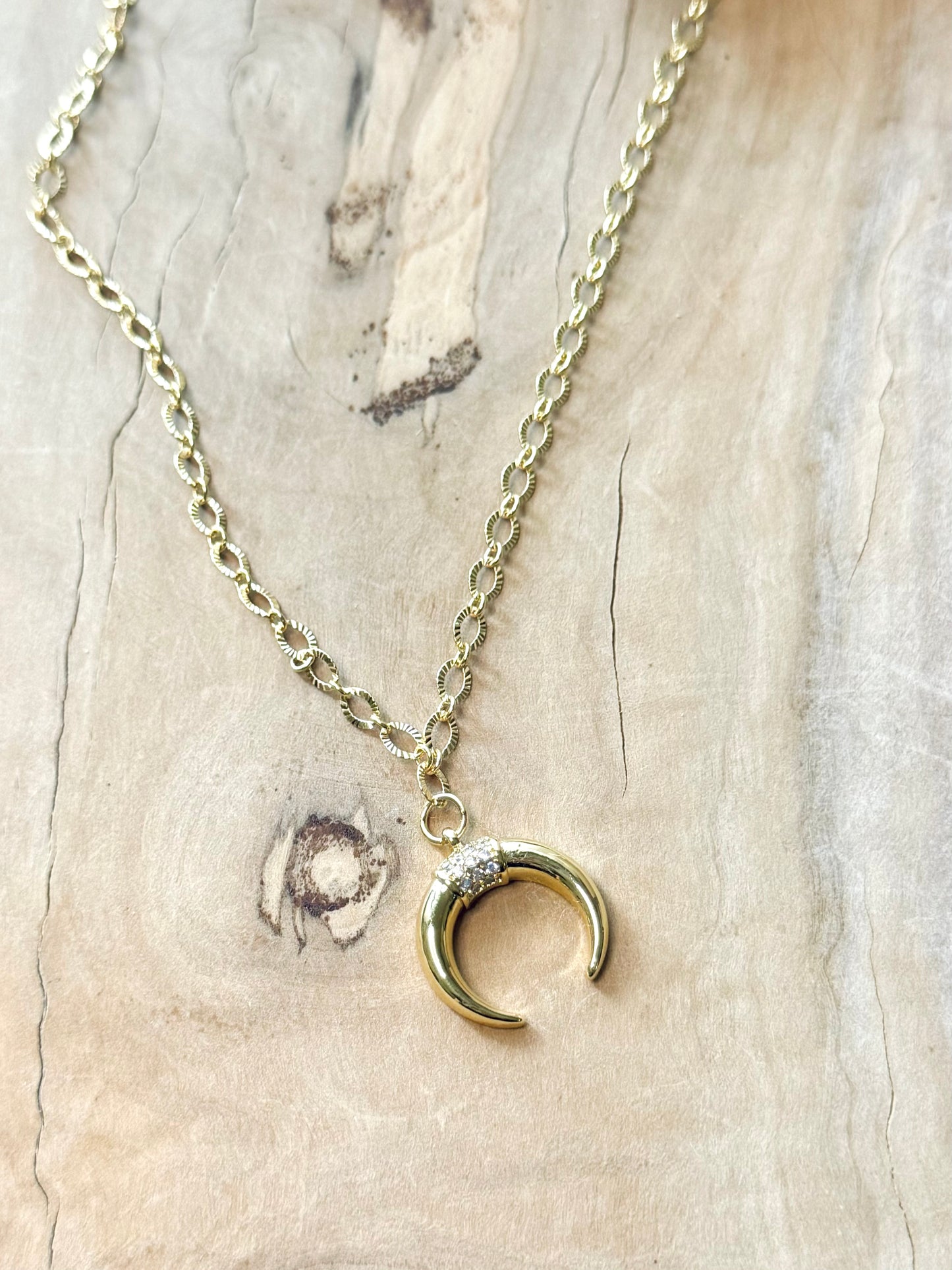 Gold Crescent Moon Necklace