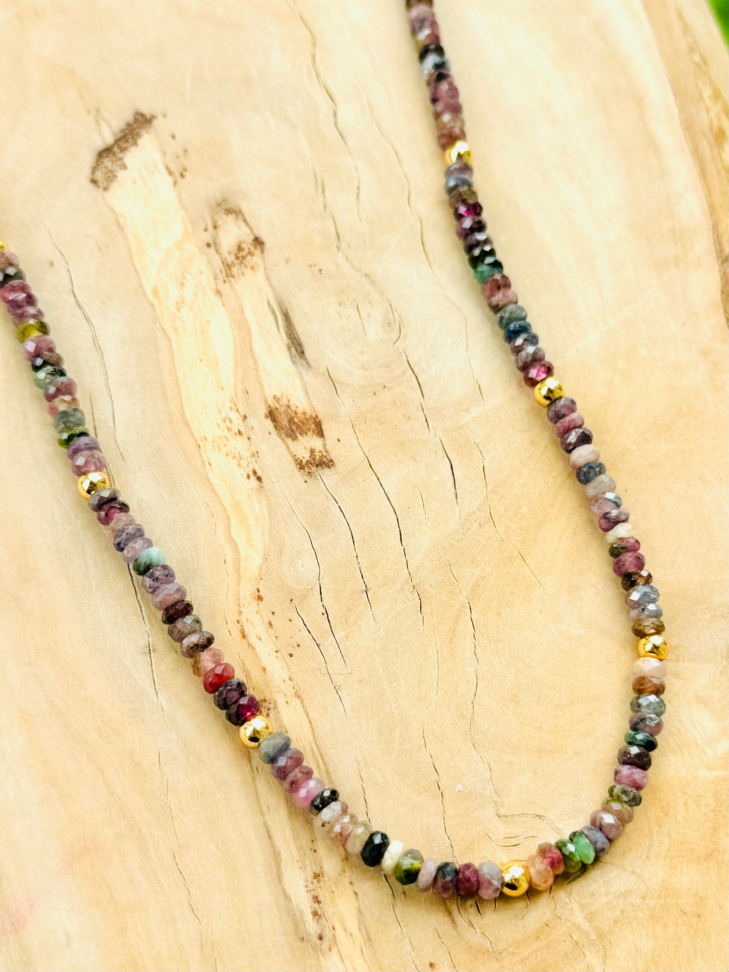 Tourmaline + Gold Necklace