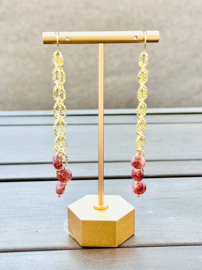 Muscovite + Gold Waterfall Earrings